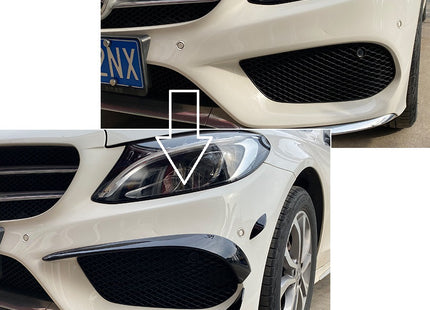 Frontflaps Aero i blanksvart för Mercedes C-Klass W205 (före facelift)