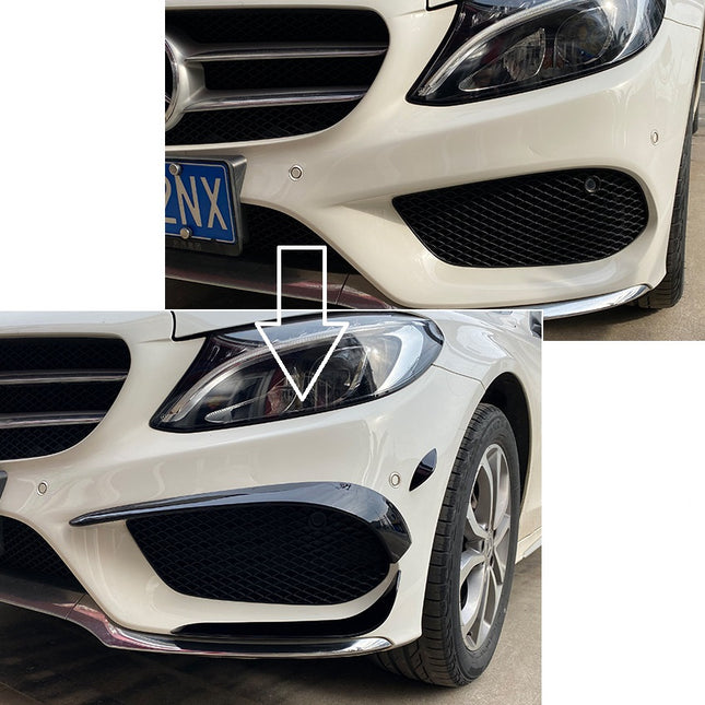 Frontflaps Aero i blanksvart för Mercedes C-Klass W205 (före facelift)