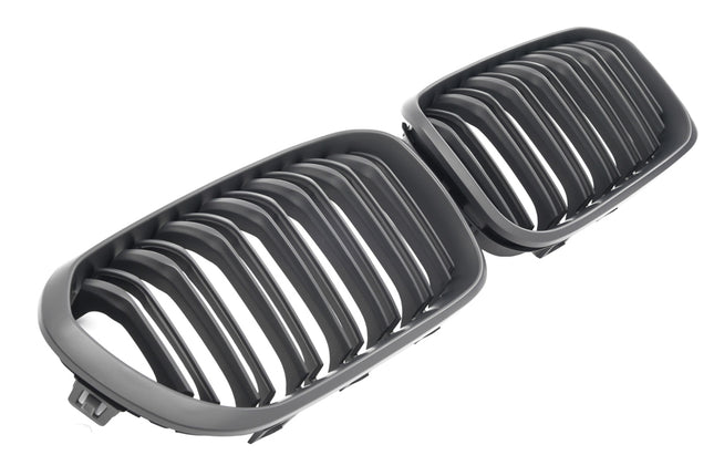 Mattsvart Grill Dubbelribb BMW 1-Serie F20/F21 Facelift 2015-2019