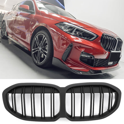 Mattsvart Grill Dubbelribb BMW 1-Serie F40 2019+
