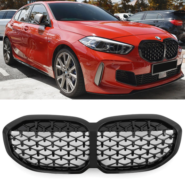Grill Diamond i svart för BMW 1-serie F40
