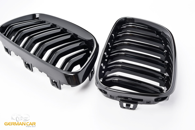 Blanksvart Grill Dubbelribb BMW 2-Serie F22/F23 / M2 F87 2013-2021