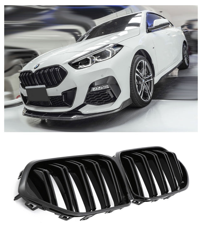 Blanksvart Grill Dubbelribb BMW 2-Serie Gran Coupé F44 2020+