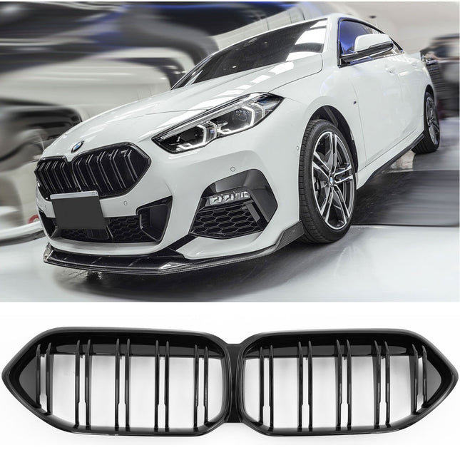 Blanksvart Grill Dubbelribb BMW 2-Serie Gran Coupé F44 2020+