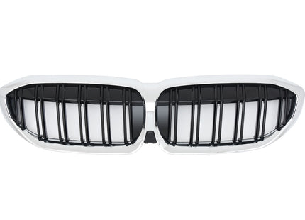 Krom/Svart Grill Dubbelribb BMW 3-Serie G20/G21 2019-2022