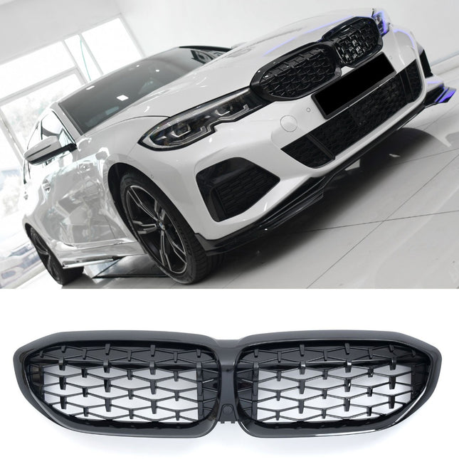 Grill Diamond i svart för BMW 3-serie G20/G21 (före facelift)