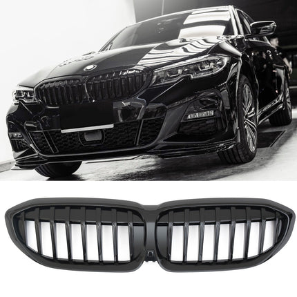 Blanksvart Grill Enkelribb BMW 3-Serie G20/G21 2019-2022