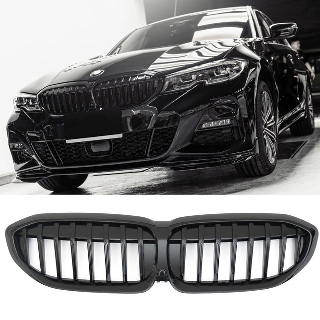 Blanksvart Grill Enkelribb BMW 3-Serie G20/G21 2019-2022