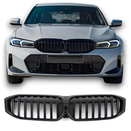 Blanksvart Grill Enkelribb BMW 3-Serie G20/G21 Facelift 2022+