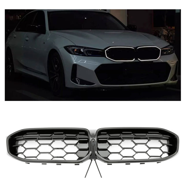 Grill Diamond i svart med LED för BMW 3-serie G20/G21 Facelift