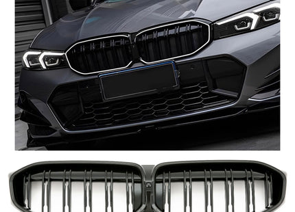 Grill med dubbla ribbor i svart med LED för BMW 3-serie G20/G21 Facelift
