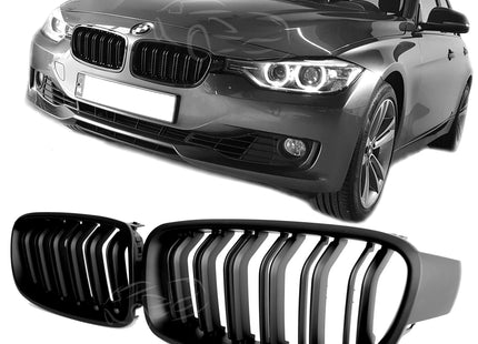 Mattsvart Grill Dubbelribb BMW 3-Serie F30/F31 2011-2019