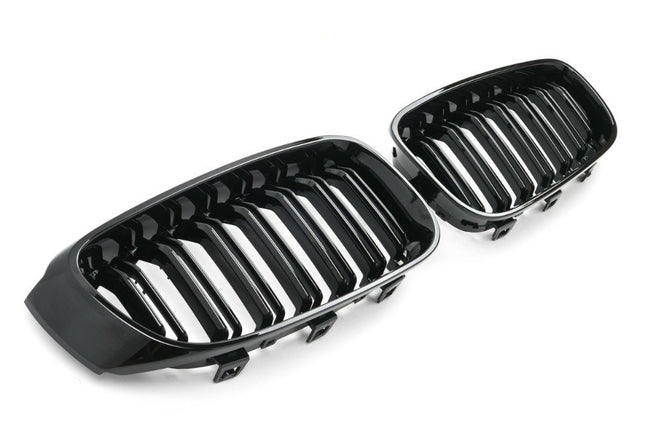 Blanksvart Grill Dubbelribb BMW 3-Serie GT F34 2013-2019