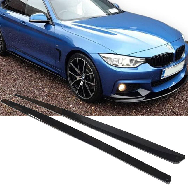 Sidokjolar i blanksvart för BMW 3-serie GT F34