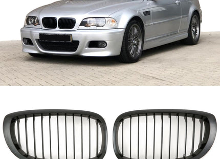 Blanksvart Grill BMW 3-Serie E46 Coupé/Cabriolet Facelift 2003-2007