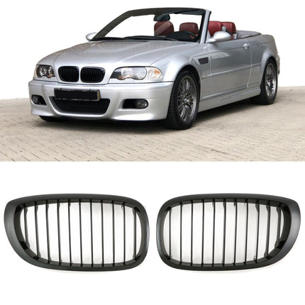 Blanksvart Grill BMW 3-Serie E46 Coupé/Cabriolet Facelift 2003-2007
