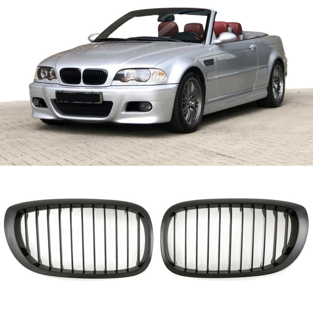 Blanksvart Grill BMW 3-Serie E46 Coupé/Cabriolet Facelift 2003-2007