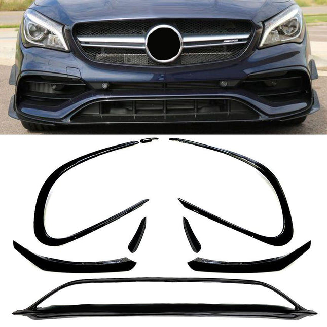 Frontsplitter i blanksvart för Mercedes CLA C117 Facelift