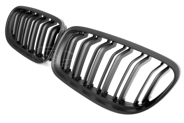 Mattsvart Grill Dubbelribb BMW 3-Serie E90/E91 Facelift 2008-2012