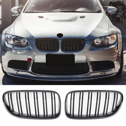 Blanksvart Grill Dubbelribb BMW 3-Serie E92/E93 Facelift 2010-2013