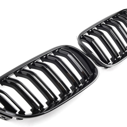 Blanksvart Grill Dubbelribb BMW 3-Serie E92/E93 Facelift 2010-2013