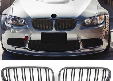 Mattsvart Grill Dubbelribb BMW 3-Serie E92/E93 Facelift 2010-2013