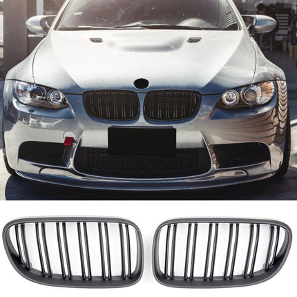 Mattsvart Grill Dubbelribb BMW 3-Serie E92/E93 Facelift 2010-2013