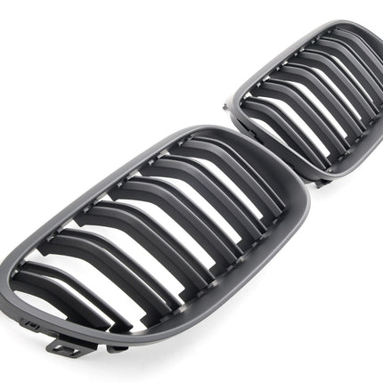 Mattsvart Grill Dubbelribb BMW 3-Serie E92/E93 Facelift 2010-2013