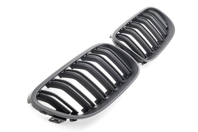 Mattsvart Grill Dubbelribb BMW 3-Serie E92/E93 Facelift 2010-2013