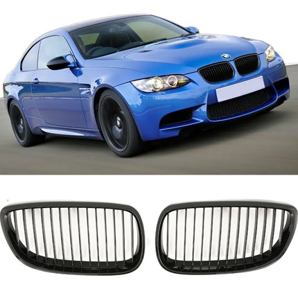 Blanksvart Grill Enkelribb BMW 3-Serie E92/E93 2006-2010 & M3 2007-2013