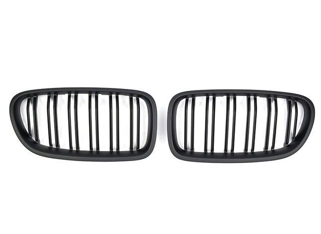 Grill med dubbla ribbor i mattsvart för BMW 5-serie F10/F11