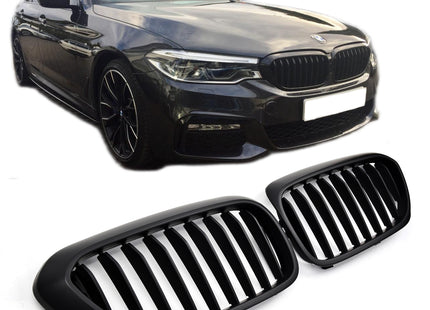 Grill med enkla ribbor i mattsvart för BMW 5-serie G30/G31