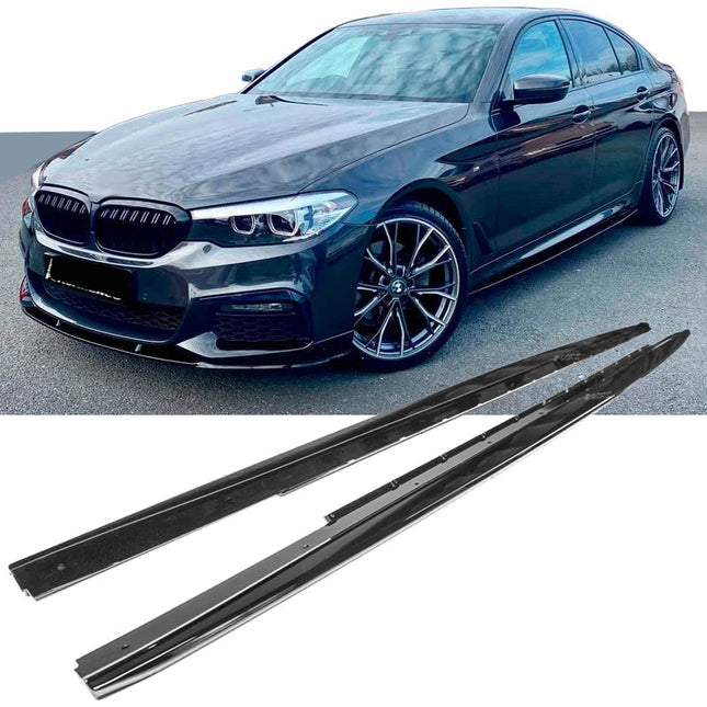 Sidokjolar i blanksvart för BMW 5-serie G30/G31