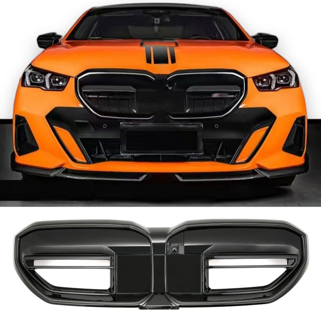 Grill med dubbla ribbor i svart med LED för BMW 5-serie G60/G61