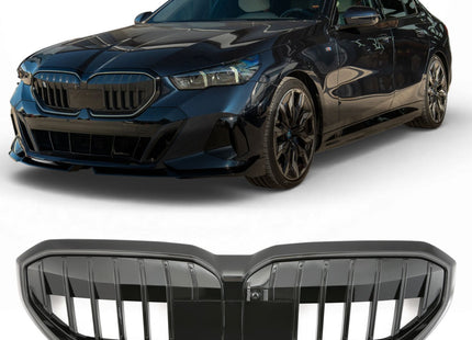 Grill med enkla ribbor i svart med LED för BMW 5-serie G60/G61