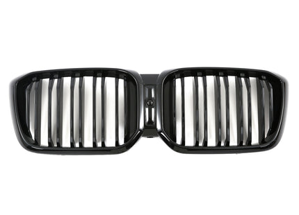 Grill med dubbla ribbor i blanksvart för BMW X3 G01/X4 G02 Facelift