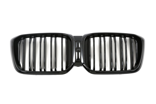 Grill med dubbla ribbor i blanksvart för BMW X3 G01/X4 G02 Facelift