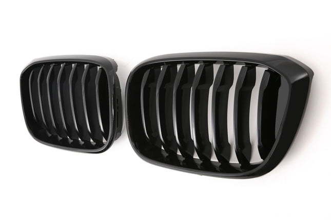 Grill med enkla ribbor i blanksvart för BMW X3 G01/X4 G02 (före facelift)