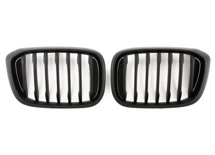 Grill med enkla ribbor i mattsvart för BMW X3 G01/X4 G02 (före facelift)
