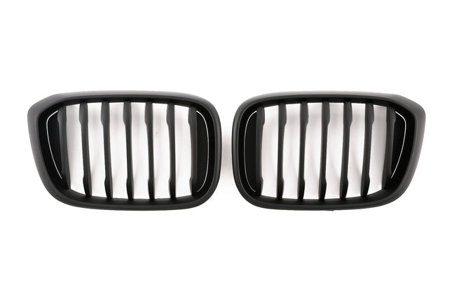 Grill med enkla ribbor i mattsvart för BMW X3 G01/X4 G02 (före facelift)