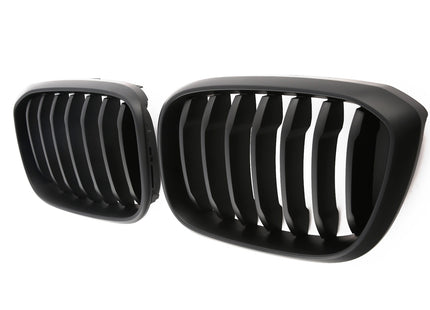 Grill med enkla ribbor i mattsvart för BMW X3 G01/X4 G02 (före facelift)
