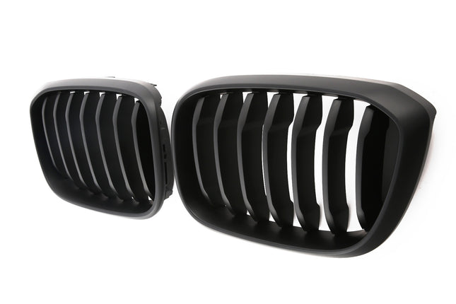 Grill med enkla ribbor i mattsvart för BMW X3 G01/X4 G02 (före facelift)