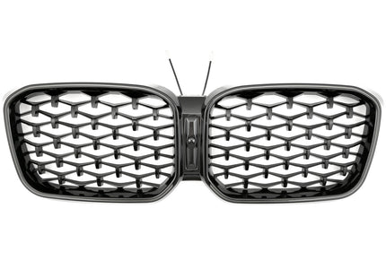 Grill Diamond i svart med LED för BMW X3 G01/X4 G02 Facelift