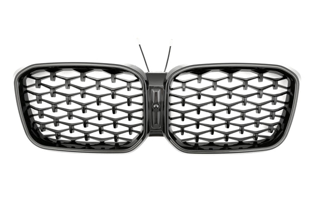 Grill Diamond i svart med LED för BMW X3 G01/X4 G02 Facelift