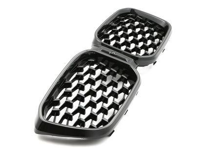 Grill Diamond i svart med LED för BMW X3 G01/X4 G02 Facelift