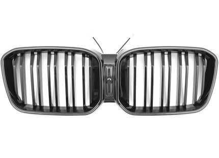 Grill med dubbla ribbor i svart med LED för BMW X3 G01/X4 G02 Facelift