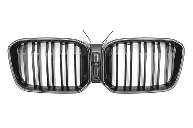 Grill med dubbla ribbor i svart med LED för BMW X3 G01/X4 G02 Facelift