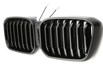 Grill med enkla ribbor i svart med LED för BMW X3 G01/X4 G02 Facelift
