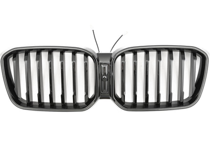 Grill med enkla ribbor i svart med LED för BMW X3 G01/X4 G02 Facelift