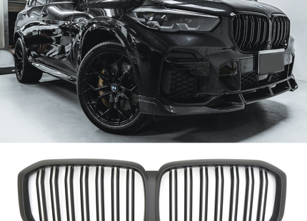 Grill med dubbla ribbor i mattsvart för BMW X5 G05 (före facelift)